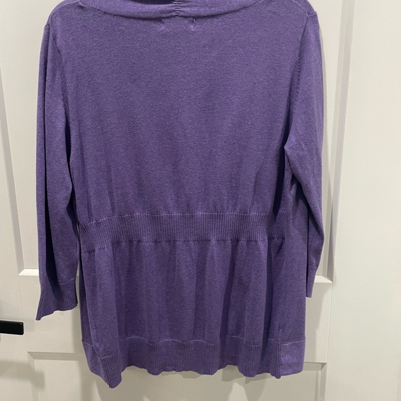 Purple dress barn cardigan 3/4 sleeve size L large - Picture 3 of 5